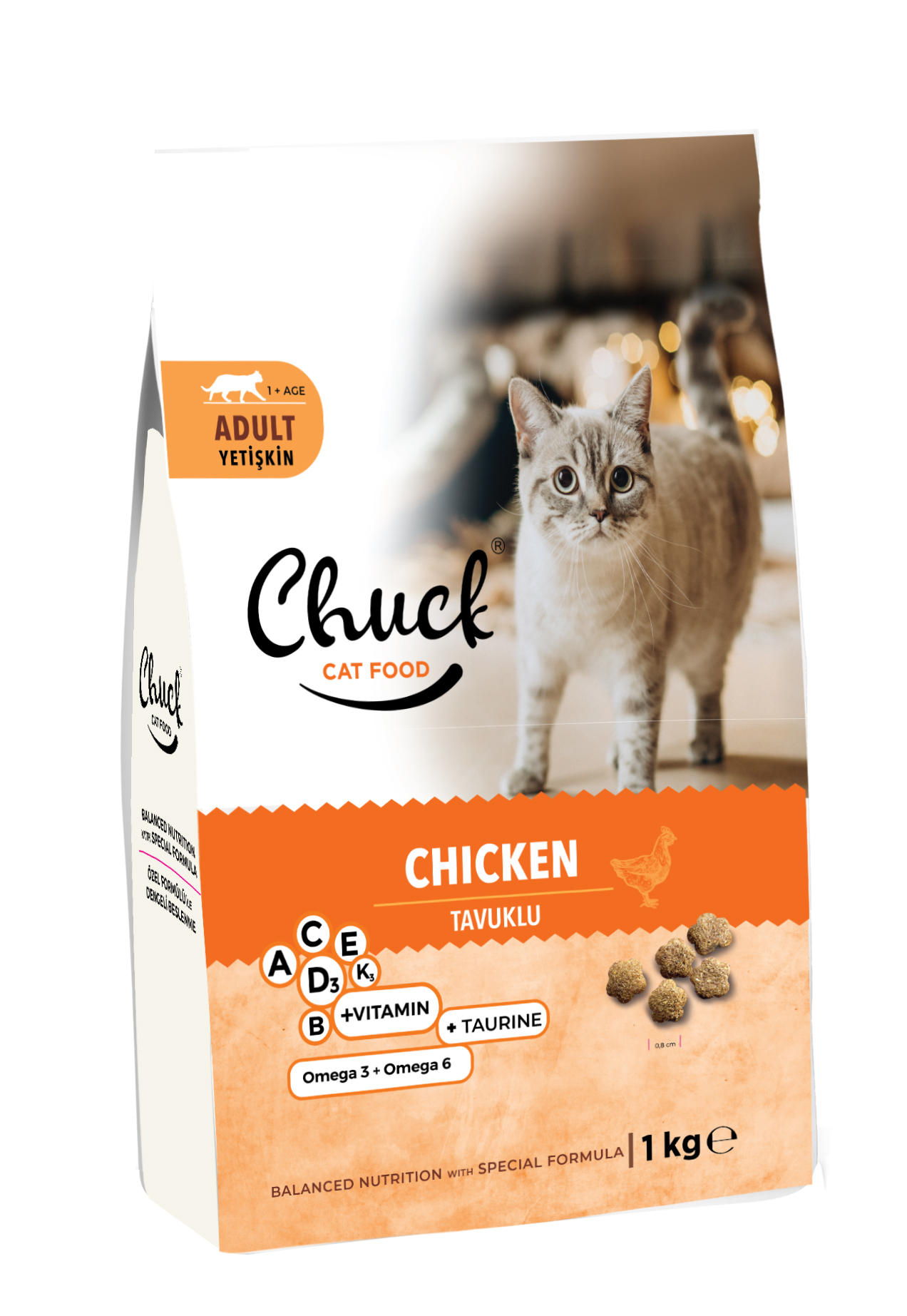 Kuru Mama - Chuck 1 kg Kedi - Tavuk Etli