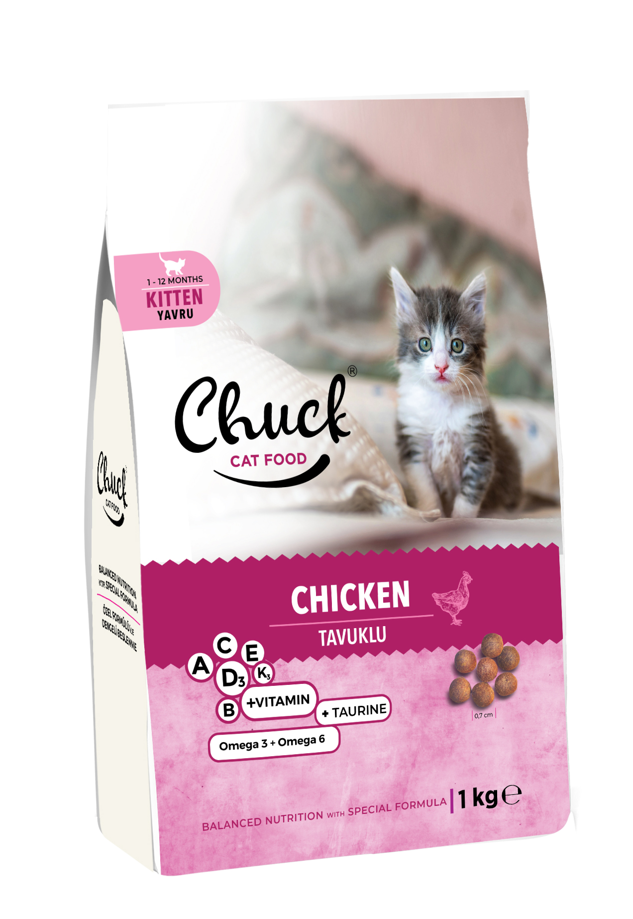 Kuru Mama - Chuck 1 kg Kitten - Tavuk Etli