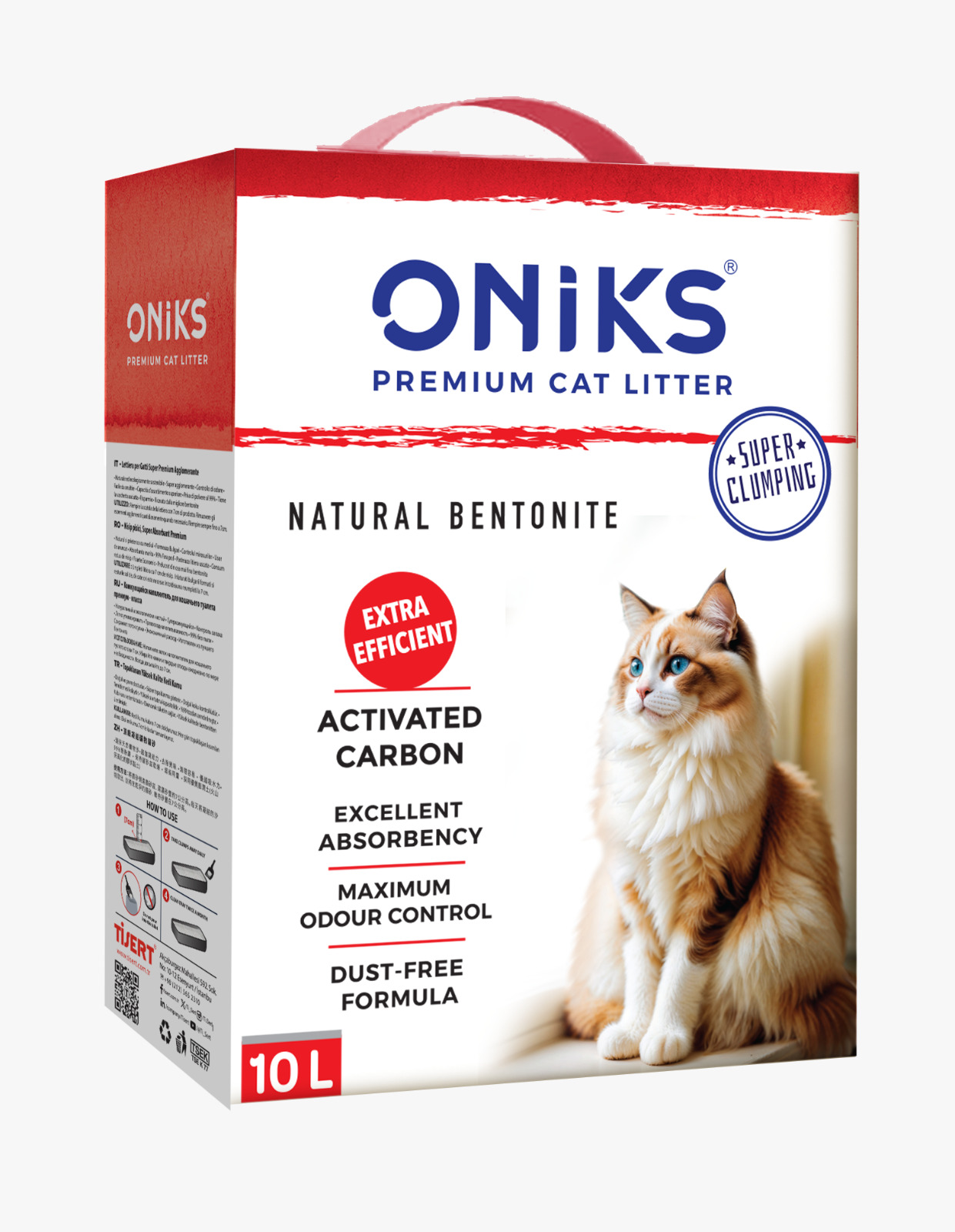 Oniks 10 lt. Kutulu Kedi Kumu - Aktif Karbon